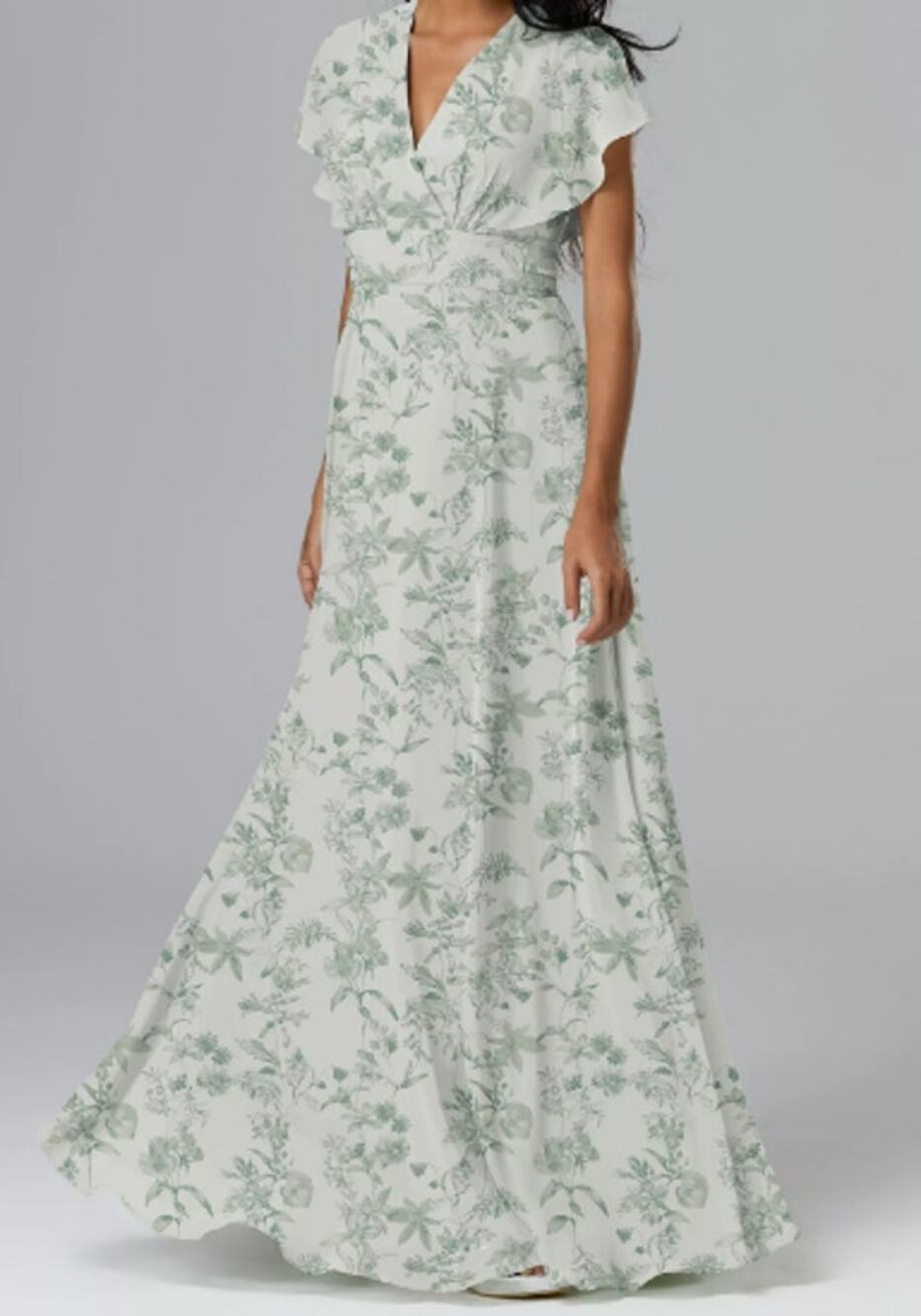 AW BRIDAL SZ 4 S Verdant Wilde floral Halle chiffon formal party maxi dress 0B17